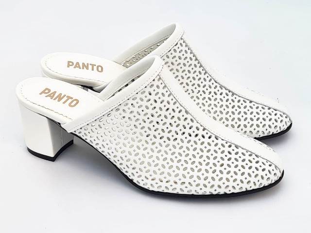Saboti dama piele albi Londa biashoes.ro imagine reduceri